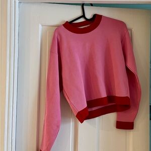 Pink and Red Crewneck Sweater
